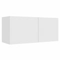Meuble TV Moderne avec Compartiments de Rangement, Style Scandinave, Blanc