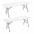 Lot de 2 Tables Pliantes pour Jardin et Camping - 180cm - 8 Places