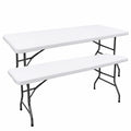 Lot de 2 nappes blanches pour table pliante 180 cm, tissu spandex déperlant