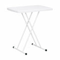 Table d'appoint pliante réglable pour extérieur, idéale pour jardin ou balcon, 76 x 50 x 74 cm, blanc