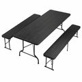 Table et Bancs Pliants pour Jardin et Camping, Ensemble Résistant et Imperméable