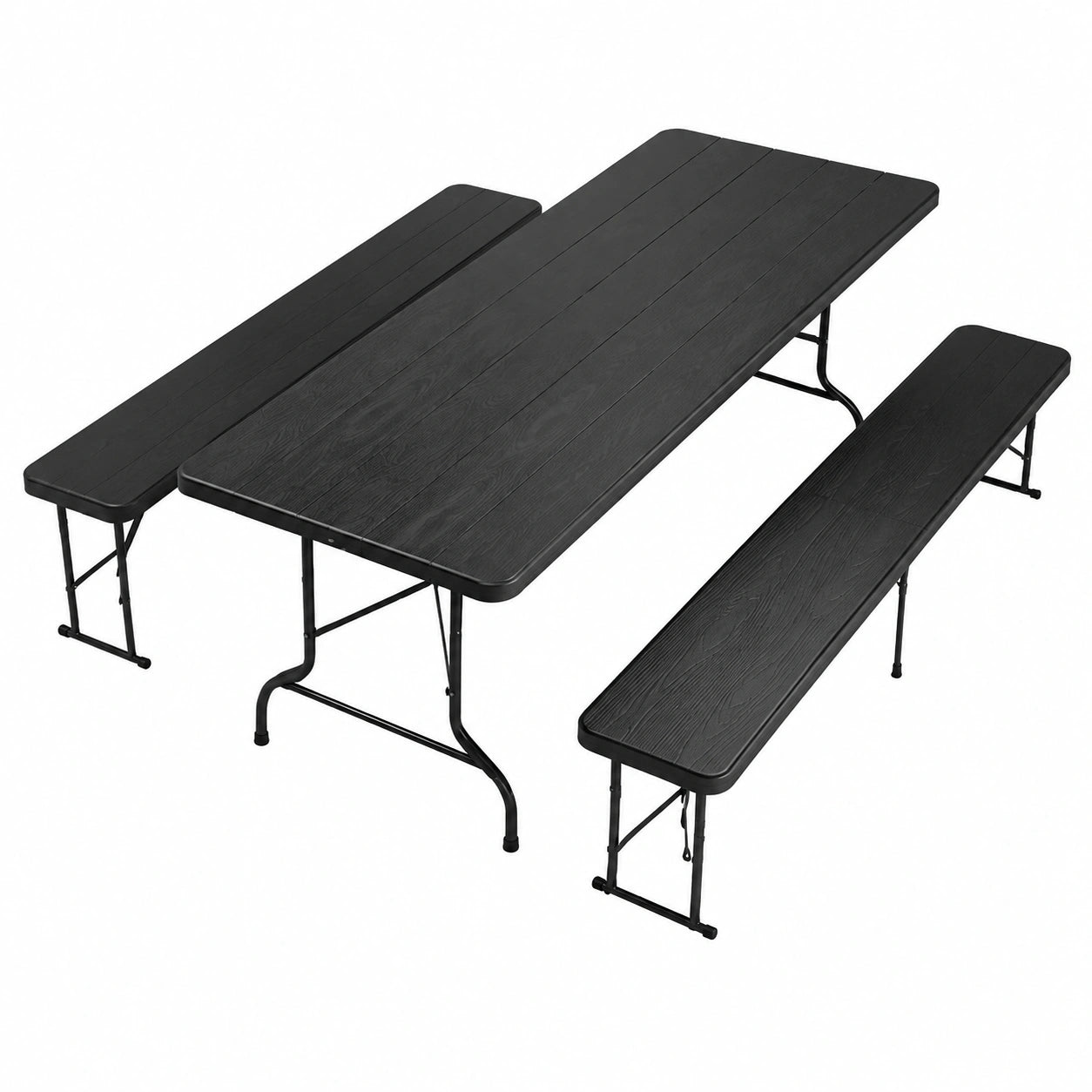 Table et Bancs Pliants pour Jardin et Camping, Ensemble Résistant et Imperméable