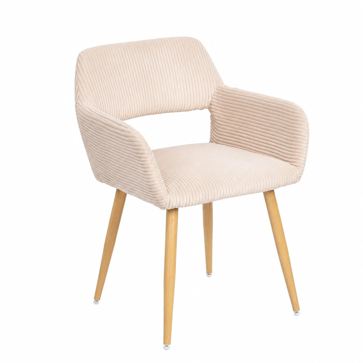 Lot de 4 chaises scandinaves en velours côtelé pour salle à manger