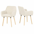 Chaises Scandinaves en Velours Beige pour Salle à Manger