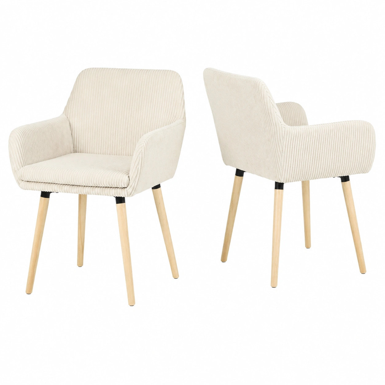 Chaises Scandinaves en Velours Beige pour Salle à Manger