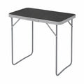 Table de Camping Pliante avec Poignée, 80x50x70 cm, Métal et MDF, Noir