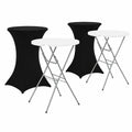 Lot de 2 tables de réception pliables avec housses noires