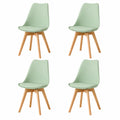 Chaises de Cuisine Rétro Rembourrées avec Pieds en Bois de Hêtre