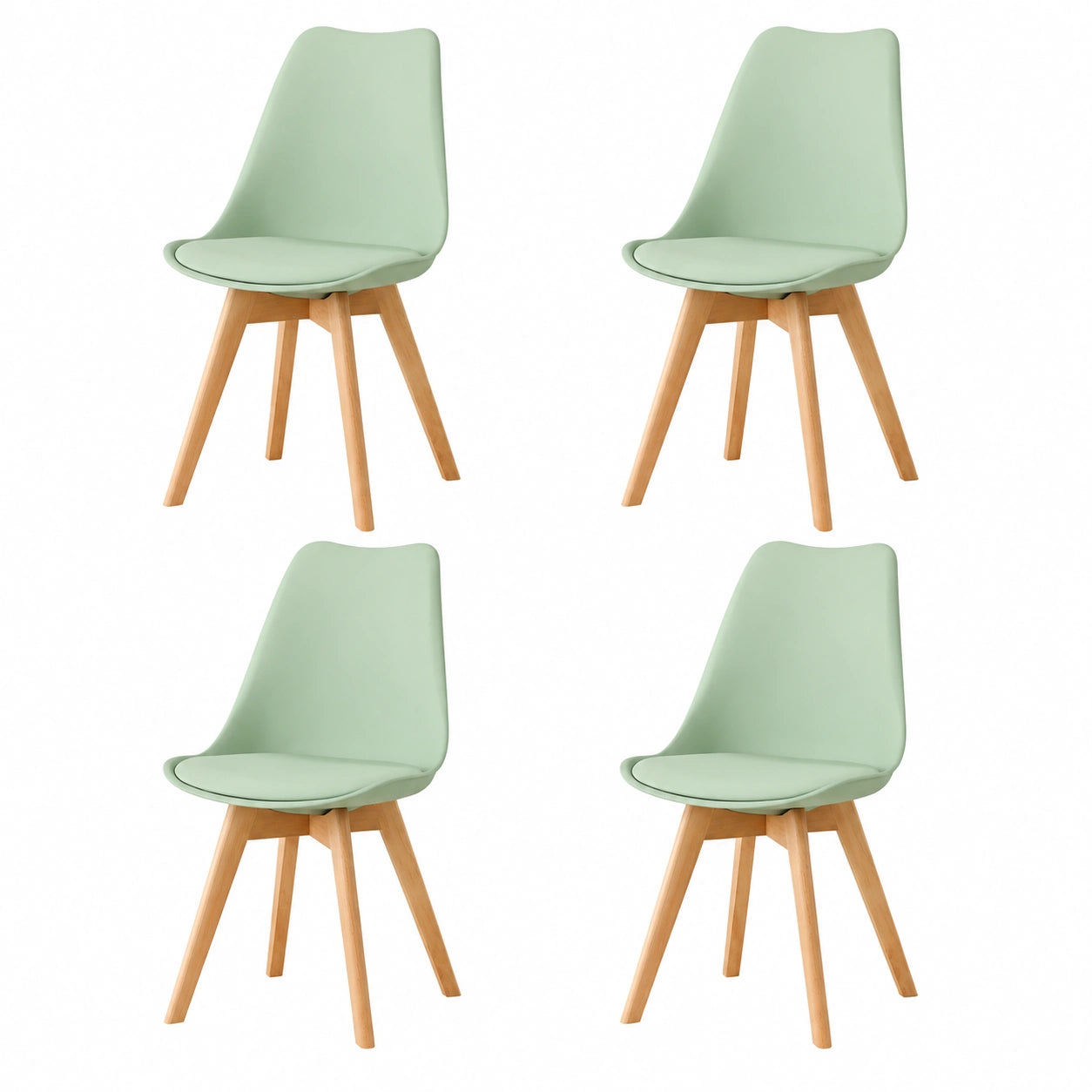 Chaises de Cuisine Rétro Rembourrées avec Pieds en Bois de Hêtre