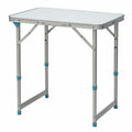 Table de Camping Pliante en Aluminium et MDF, Hauteur Ajustable
