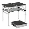 Table de Camping Pliante réglable pour Intérieur et Extérieur, 60 x 40 cm, avec Rangement