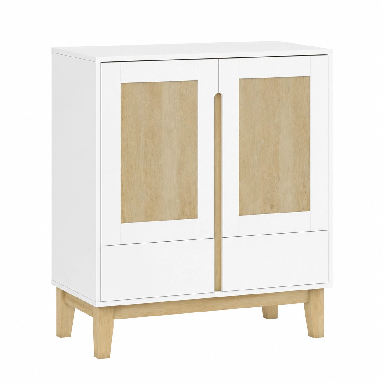 Buffet Scandinave avec Portes et Tiroirs, Étagère Réglable