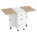 Table de Cuisine Pliante avec Rangement et Tiroirs