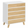 Commode 6 tiroirs style scandinave bicolore