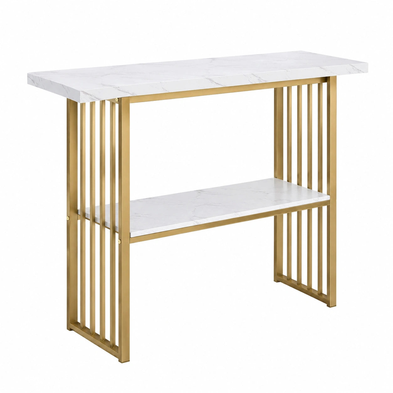 Table console à deux niveaux en marbre pour entrée et salon