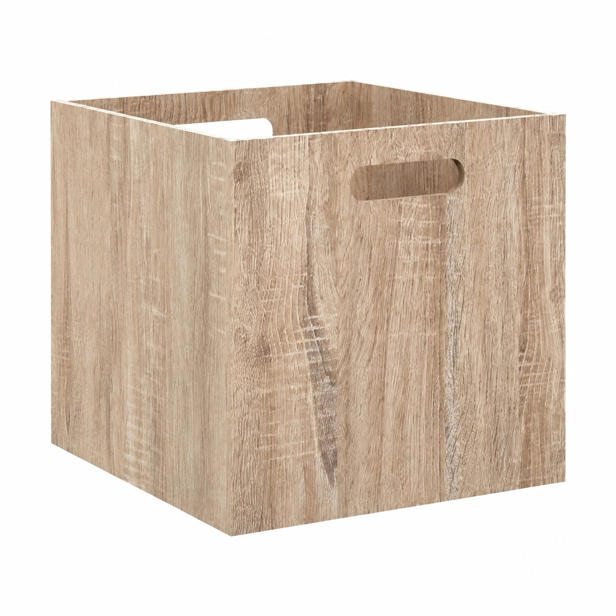 Lot de 6 cubes de rangement en bois MDF effet chêne naturel 31 x 31 x 31 cm
