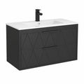 Meuble de Salle de Bain Suspendu avec Lavabo et Tiroirs